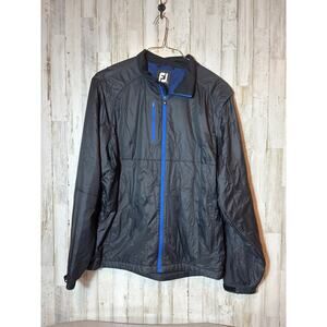Mens Footjoy Golf Jacket‎ XL Black/Blue Water Resistant